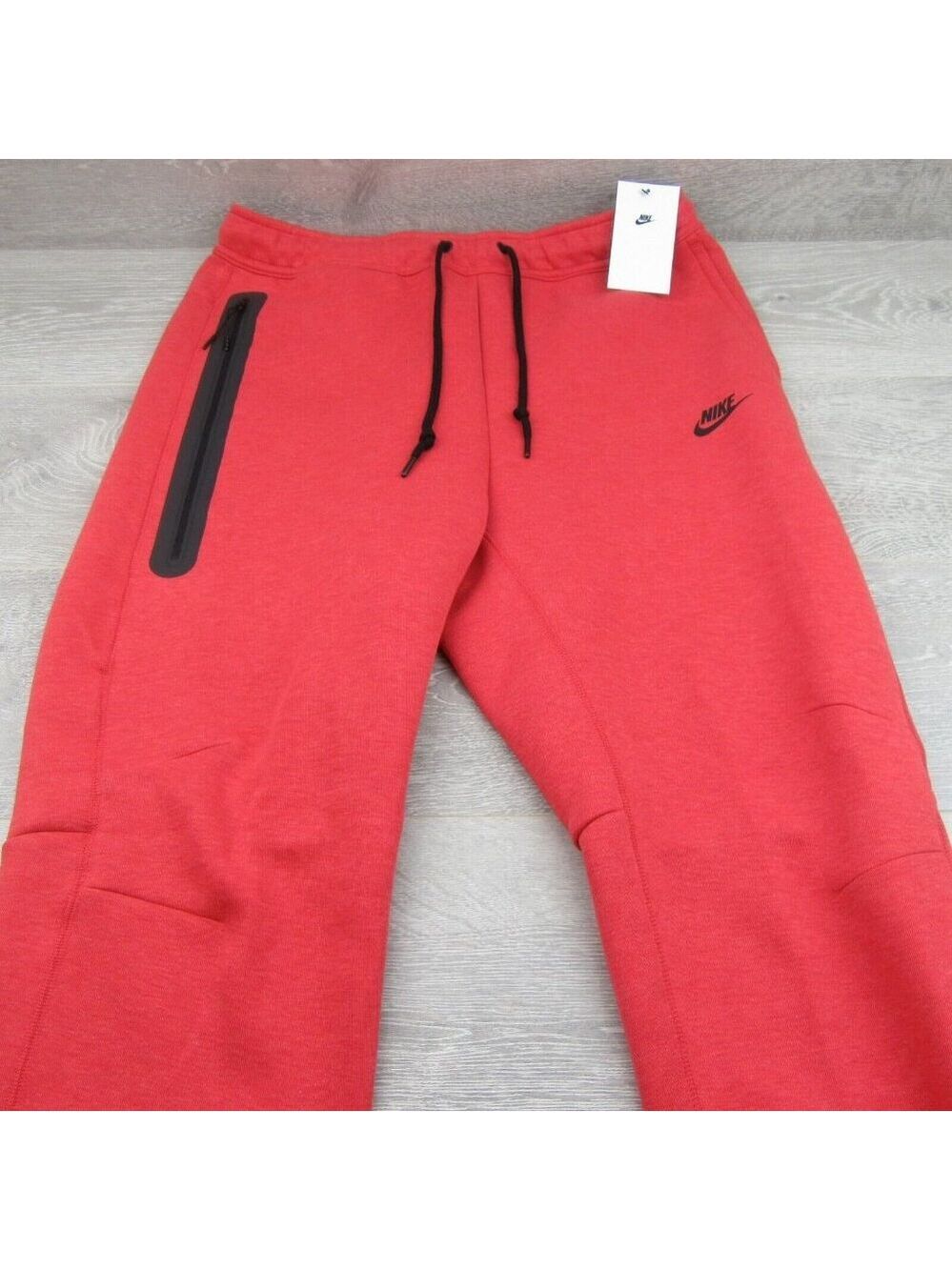 Nike Sportswear Tech Fleece Jogger Pants Mens Size Large Red NEW - Picture 3 of 14